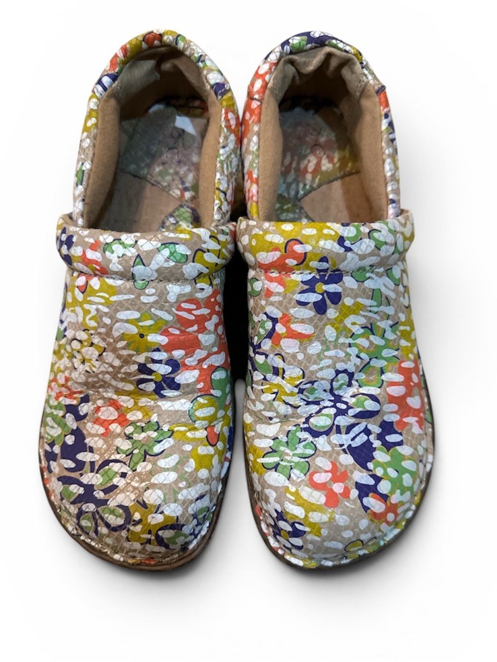 b.o.c. Peggy Floral Multicolor Slip-On Clogs size 8.5